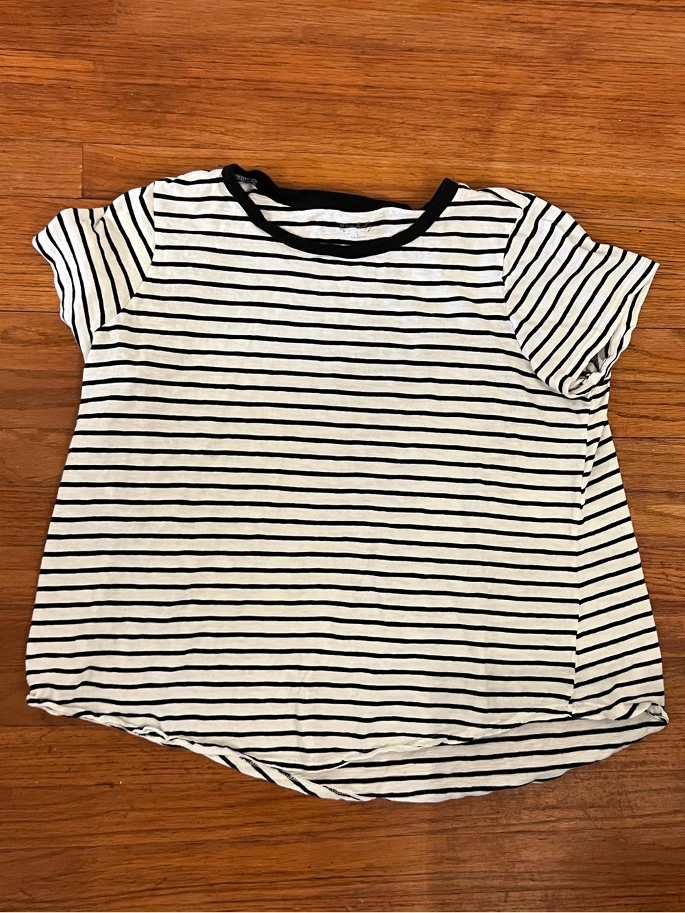 Wonderly Black & White Striped Short Sleeve Tee